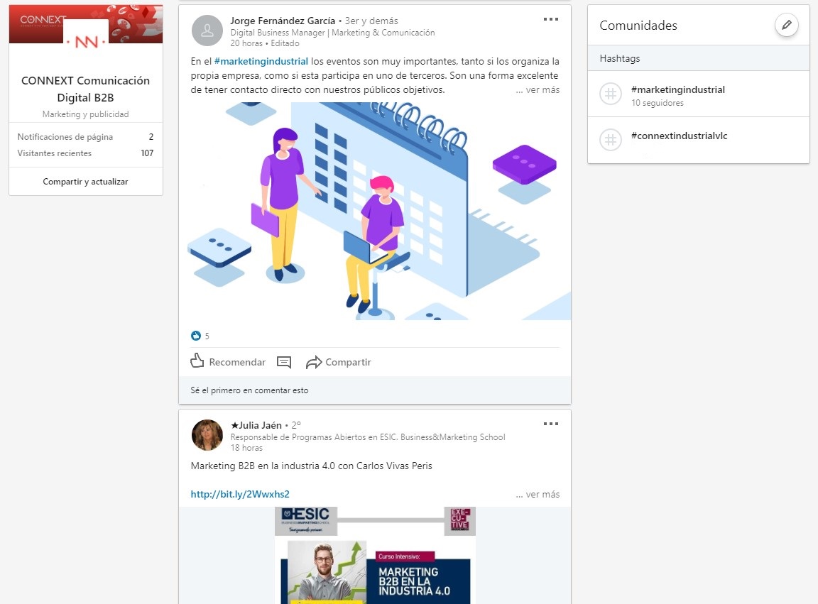 Comunidad marketing industrial en linkedIn